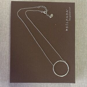 Silpada Duomo Hammered circle Pendant Necklace .925 Sterling Silver N3087